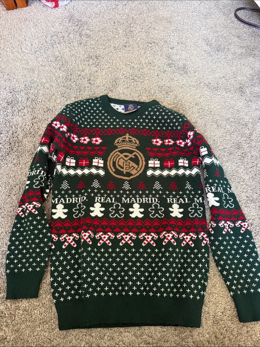 Boys Green Holiday Real Madrid Sweater